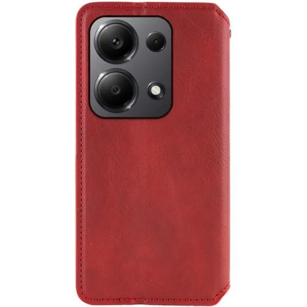Кожаный чехол-книжка GETMAN Cubic (PU) для Xiaomi Redmi Note 13 5G — Красный — фото 3