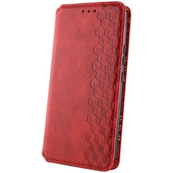 Кожаный чехол-книжка GETMAN Cubic (PU) для Xiaomi Redmi Note 13 5G — Красный — фото 4