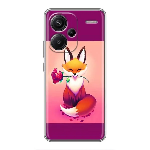 Чехол с принтом «Лисичка с розочкой» для Xiaomi Redmi Note 13 Pro Plus