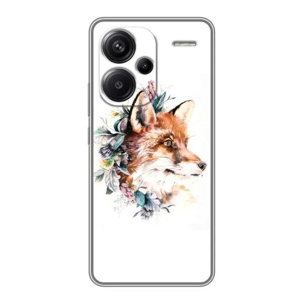 Чехол с принтом «Лисичка в цветочках» для Xiaomi Redmi Note 13 Pro Plus