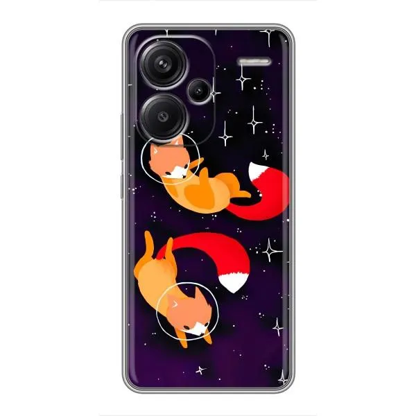 Чехол с принтом «Лисички космонавты» для Xiaomi Redmi Note 13 Pro Plus