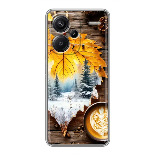 Чехол с принтом «Осенне-зимний кофе» для Xiaomi Redmi Note 13 Pro Plus