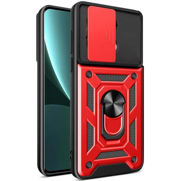 Чехол Ummi Camshield Serge Ring для Xiaomi Redmi Note 13 Pro 4G / 14s / Poco M6 Pro 4G — Красный — фото 2 Чехол Ummi Camshield Serge Ring для Xiaomi Redmi Note 13 Pro 4G / 14s / Poco M6 Pro 4G — Красный — фото 2