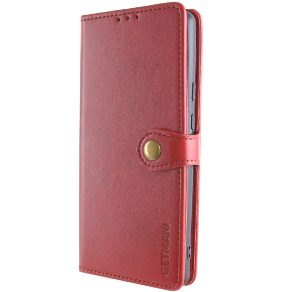 Кожаный чехол-книжка GETMAN Gallant (PU) для Xiaomi Redmi Note 13 Pro 4G / Poco M6 Pro 4G — Красный — фото 3