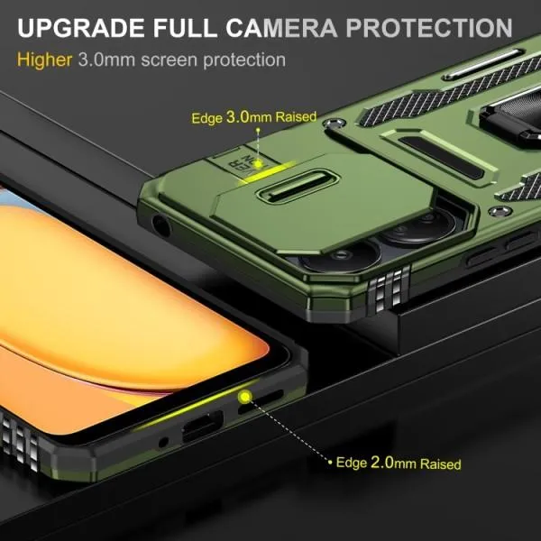 Ударопрочный чехол Camshield Army Ring для Xiaomi Redmi Note 13 4G — Оливковый — фото 3
