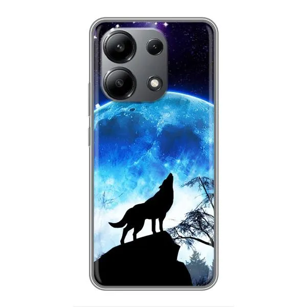 Чехол с принтом «Волк на луну» для Xiaomi Redmi Note 13 (4G)