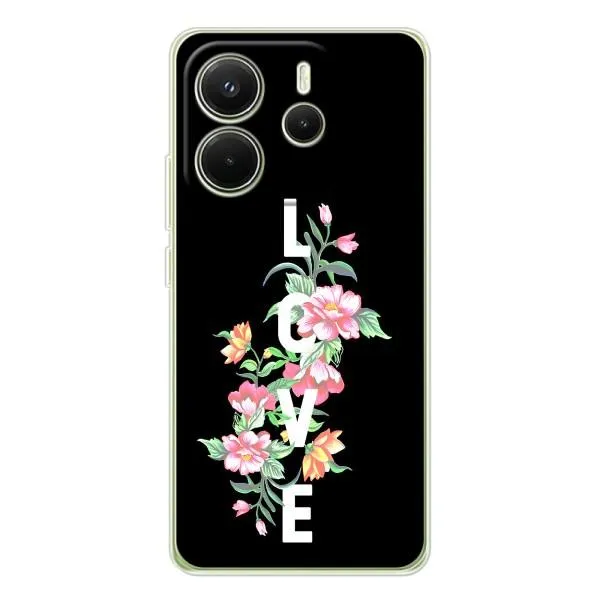 Чехол с принтом «Цветы LOVE» для Xiaomi Redmi Note 14 4G (EU) Чехол с принтом «Цветы LOVE» для Xiaomi Redmi Note 14 4G (EU)