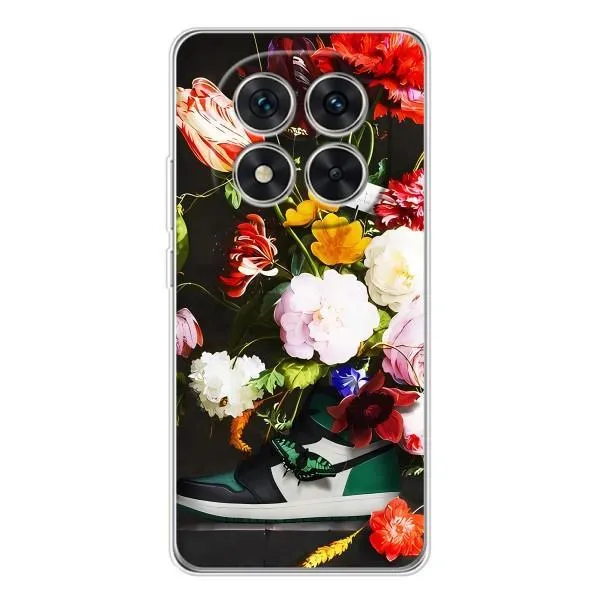 Чехол с принтом «Nike цветы» для Xiaomi Redmi Note 14 Pro 5G