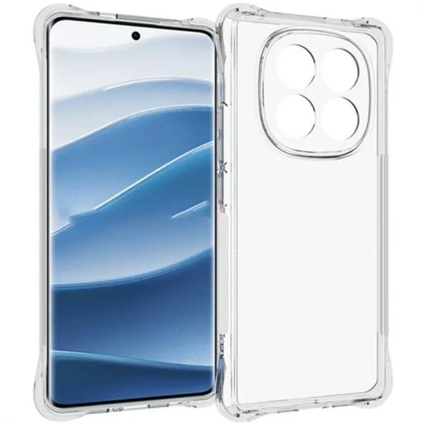 TPU чехол GETMAN Ease logo усиленные углы Full Camera для Xiaomi Redmi Note 14 Pro+ 5G — Прозрачный — фото 5