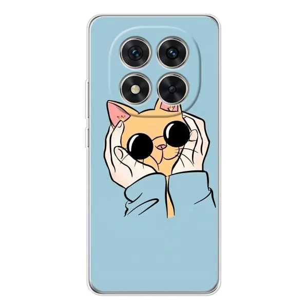 Чехол с принтом «Котик в очках» для Xiaomi Redmi Note 14 Pro Plus