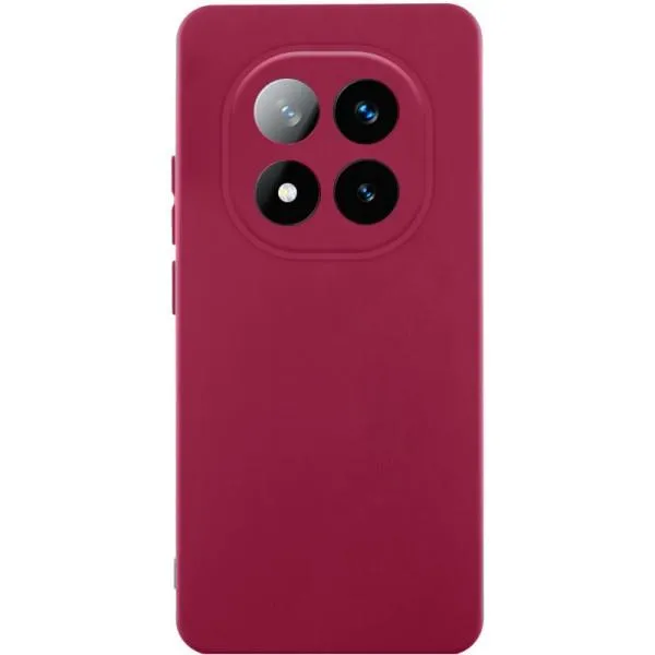 Чехол TPU GETMAN Liquid Silk Full Camera для Xiaomi Redmi Note 14 Pro 4G — Бордовый