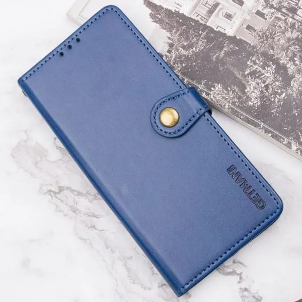 Кожаный чехол-книжка GETMAN Gallant (PU) для Xiaomi Redmi Note 14 Pro 4G — Синий — фото 5