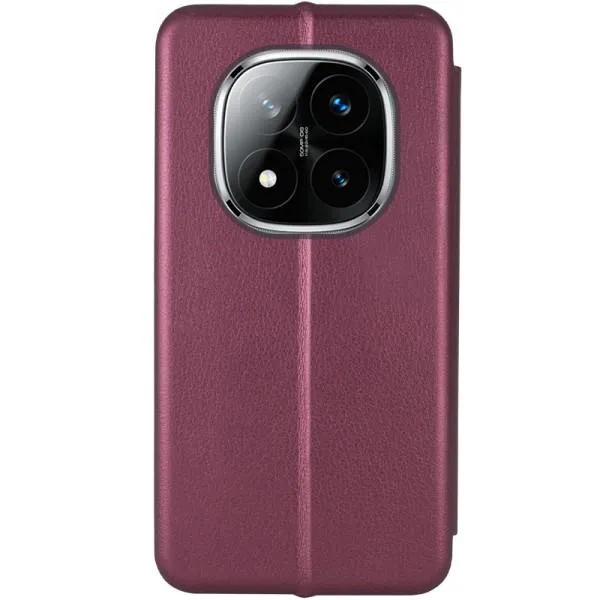 Кожаный чехол-книжка Classy для Xiaomi Redmi Note 14 Pro 4G — Бордовый — фото 2 Кожаный чехол-книжка Classy для Xiaomi Redmi Note 14 Pro 4G — Бордовый — фото 2