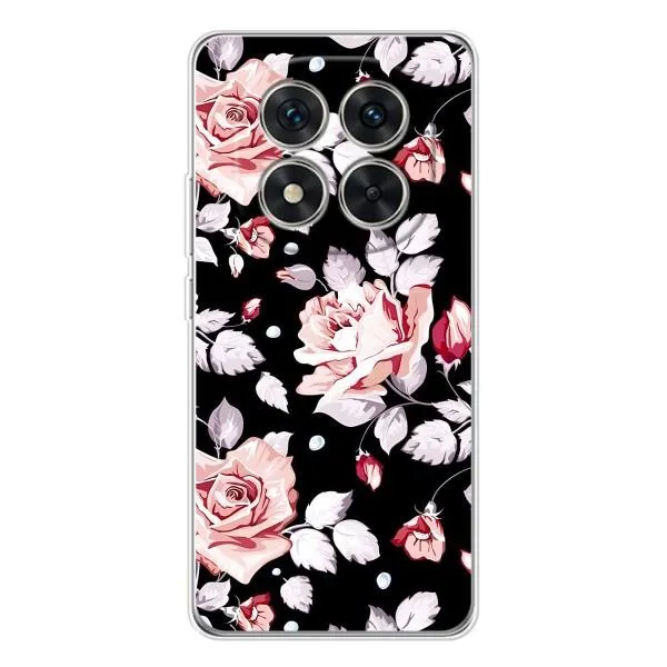 Чехол с принтом «Цветочки на черном» для Xiaomi Redmi Note 14 Pro
