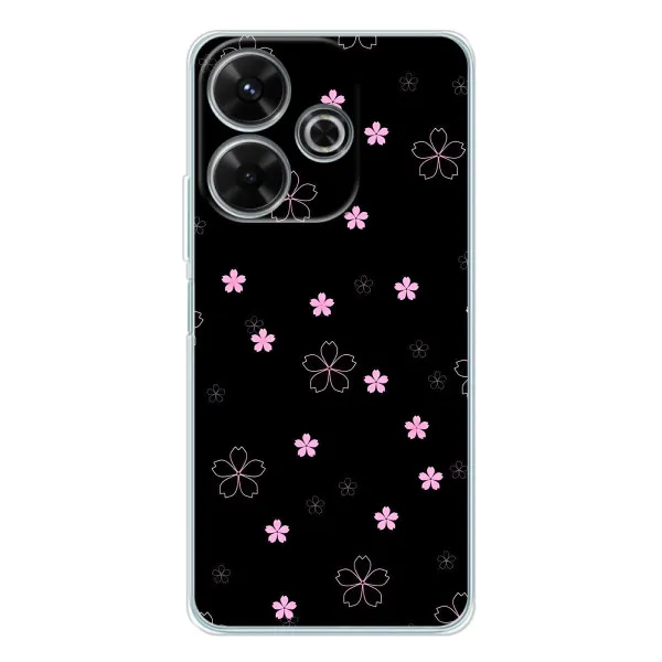 Чехол с принтом «Розовые цветы на черном» для Xiaomi Redmi Note 14 SE 5G Чехол с принтом «Розовые цветы на черном» для Xiaomi Redmi Note 14 SE 5G