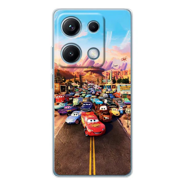 Чехол с принтом «Тачки на трассе» для Xiaomi Redmi Note 14S