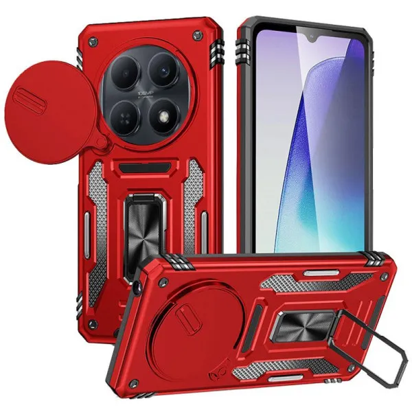 Ударопрочный чехол Camshield Army Ring для Xiaomi Redmi Note 15 (EU) / Poco M8 5G — Красный