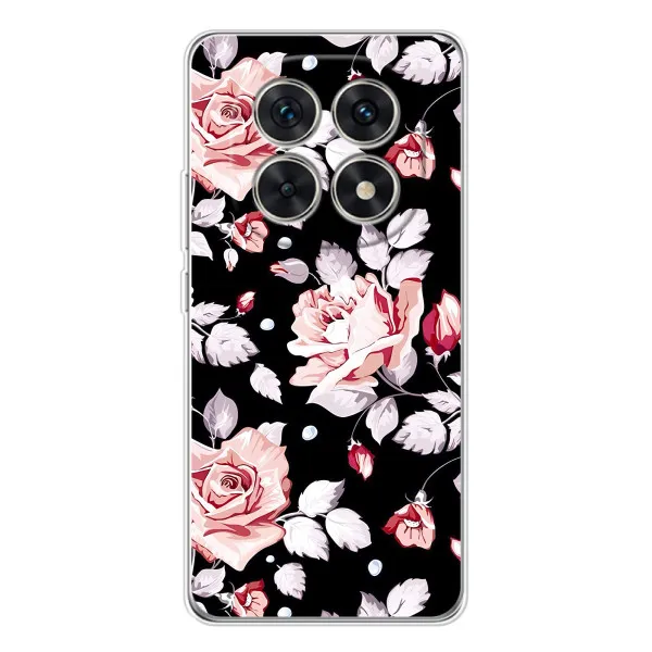 Чехол с принтом «Цветочки на черном» для Xiaomi Redmi Note 15 5G