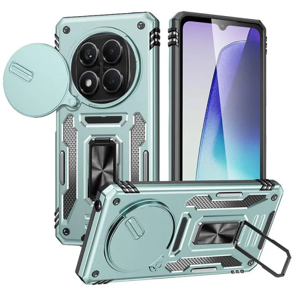 Ударопрочный чехол Camshield Army Ring для Xiaomi Redmi Note 15 Pro+ 5G / Poco M8 Pro 5G — Зеленый Ударопрочный чехол Camshield Army Ring для Xiaomi Redmi Note 15 Pro+ 5G / Poco M8 Pro 5G — Зеленый