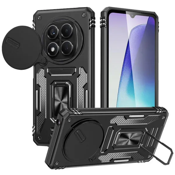 Ударостійкий чохол Camshield Army Ring для Xiaomi Redmi Note 15 Pro+ 5G / Poco M8 Pro 5G — Чорний
