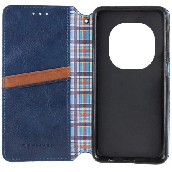 Кожаный чехол-книжка GETMAN Cubic (PU) для Xiaomi Redmi Note 15 Pro 4G — Синий — фото 3