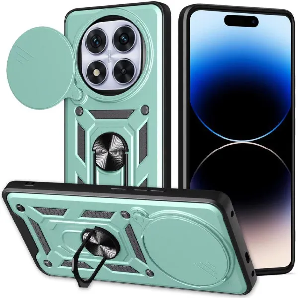 Чехол Ummi Camshield Serge Ring для Xiaomi Redmi Note 15 Pro 4G — Зеленый — фото 1