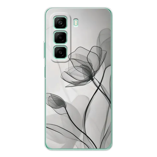 Чехол с принтом «Черные цветы» для Xiaomi Redmi Note 15R Чехол с принтом «Черные цветы» для Xiaomi Redmi Note 15R