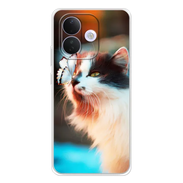 Чохол з принтом «Котик з метеликом» для Xiaomi Redmi Note 17 Pro