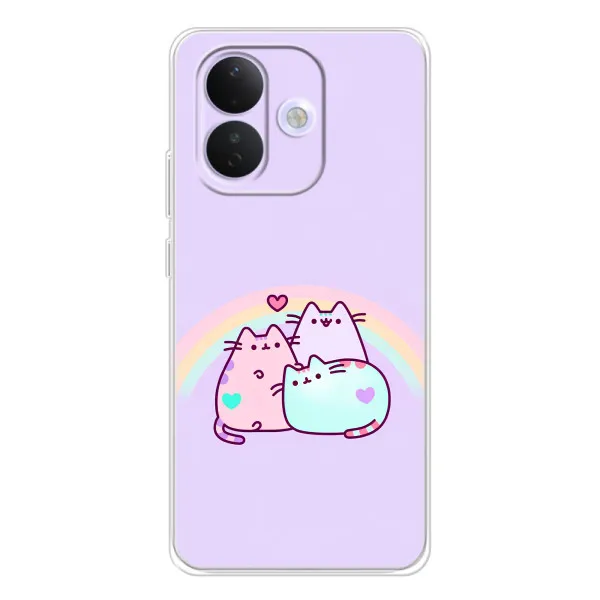 Чохол з принтом «Радужний котик» для Xiaomi Redmi Note 17 Pro