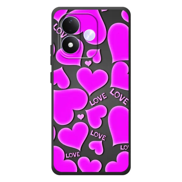 Чохол з принтом «Pink hearts» для Xiaomi Redmi Note 17 Чохол з принтом «Pink hearts» для Xiaomi Redmi Note 17