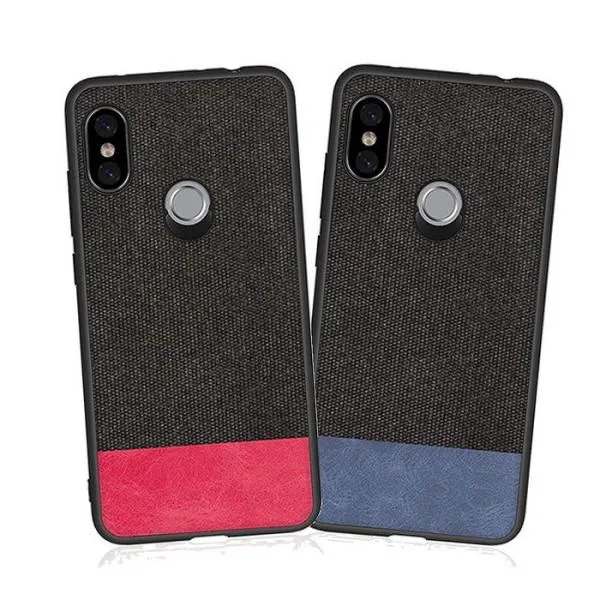 Тканевая накладка Textile для Xiaomi Redmi Note 6 Pro (ТПУ+ткань) — Синий