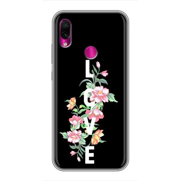 Чехол с принтом «Цветы LOVE» для Xiaomi Redmi Note 7 Чехол с принтом «Цветы LOVE» для Xiaomi Redmi Note 7