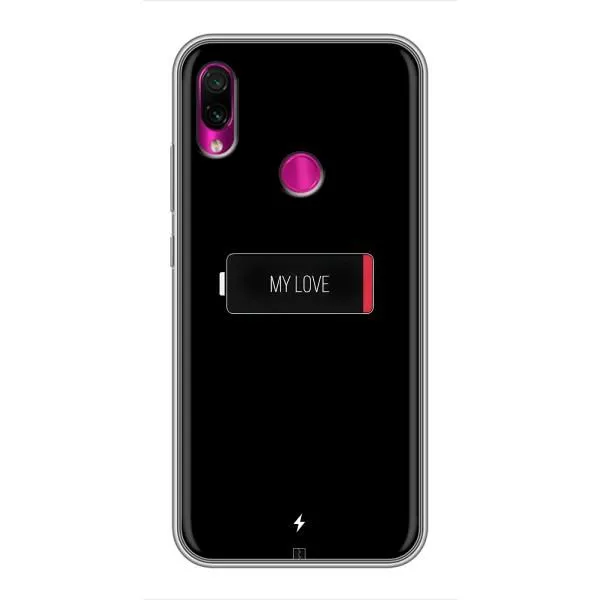 Чехол с принтом «Love battery» для Xiaomi Redmi Note 7 Чехол с принтом «Love battery» для Xiaomi Redmi Note 7