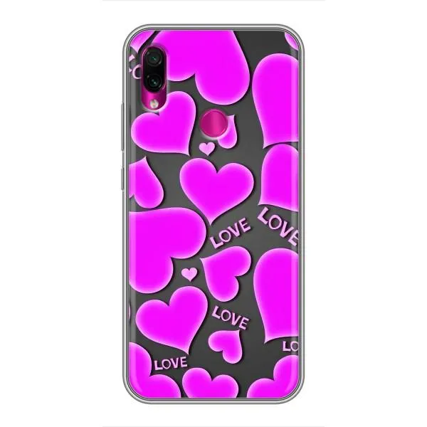 Чехол с принтом «Pink hearts» для Xiaomi Redmi Note 7 Чехол с принтом «Pink hearts» для Xiaomi Redmi Note 7