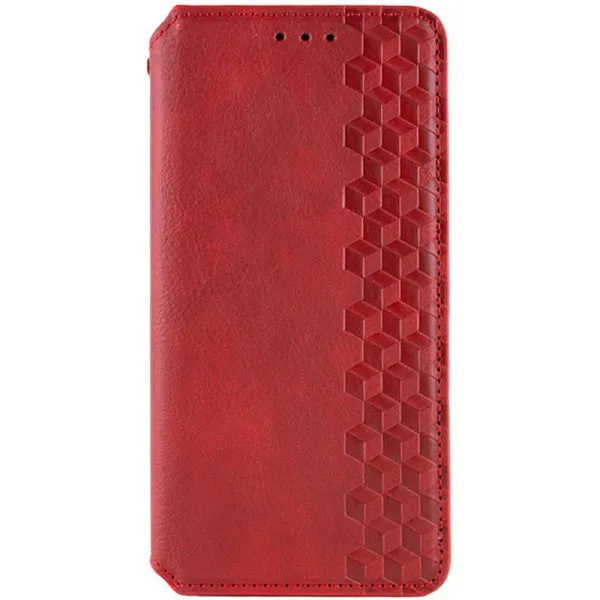 Кожаный чехол-книжка GETMAN Cubic (PU) для Xiaomi Redmi Note 8 Pro — Красный