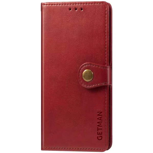 Кожаный чехол-книжка GETMAN Gallant (PU) для Xiaomi Redmi Note 8T — Красный — фото 1