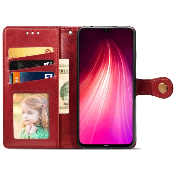 Кожаный чехол-книжка GETMAN Gallant (PU) для Xiaomi Redmi Note 8T — Красный — фото 2