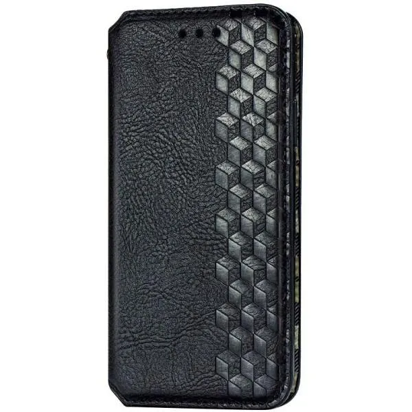 Кожаный чехол-книжка GETMAN Cubic (PU) для Xiaomi Redmi Note 9s / Note 9 Pro / Note 9 Pro Max — Черный — фото 1