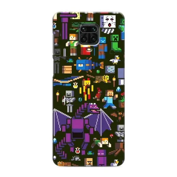 Чохол з принтом «Колаж Майнкрафт» для Xiaomi Redmi Note 9 Pro Max