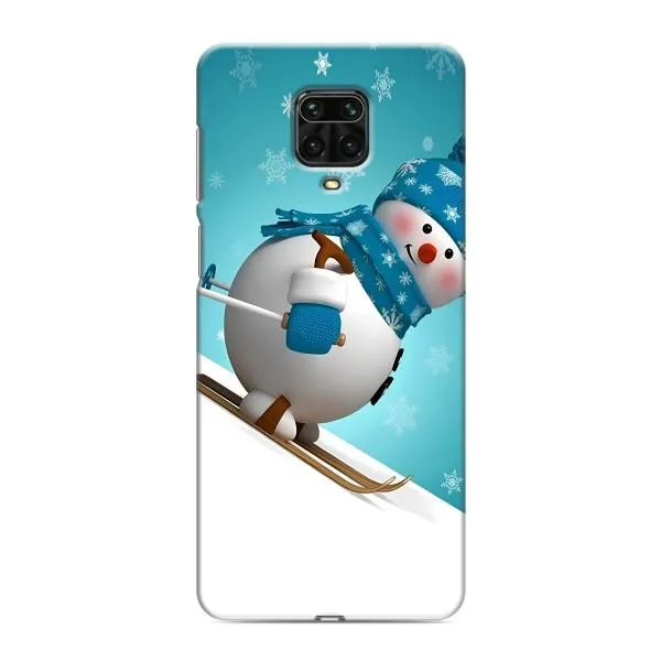 Чохол з принтом «Сніговик на лижах» для Xiaomi Redmi Note 9 Pro