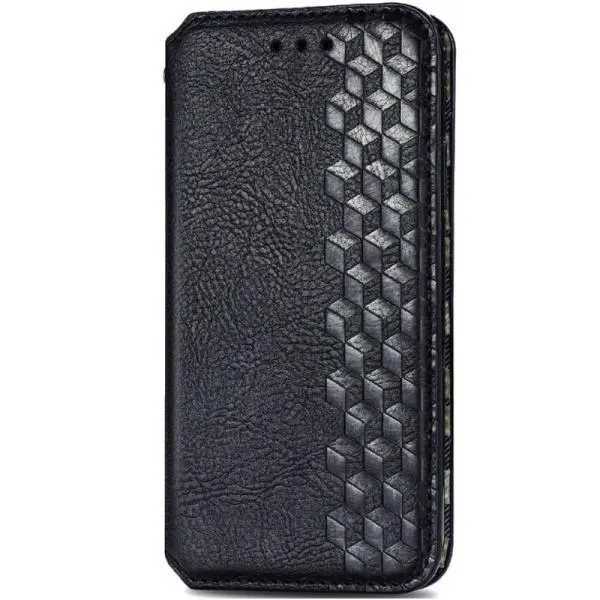 Кожаный чехол-книжка GETMAN Cubic (PU) для Xiaomi Redmi Note 9 / Redmi 10X — Черный — фото 1