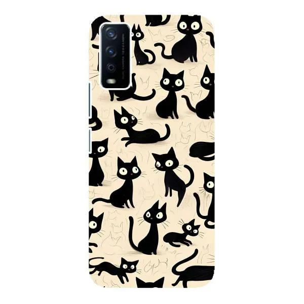 Чехол с принтом «Черные коты» для Vivo Y12s Чехол с принтом «Черные коты» для Vivo Y12s