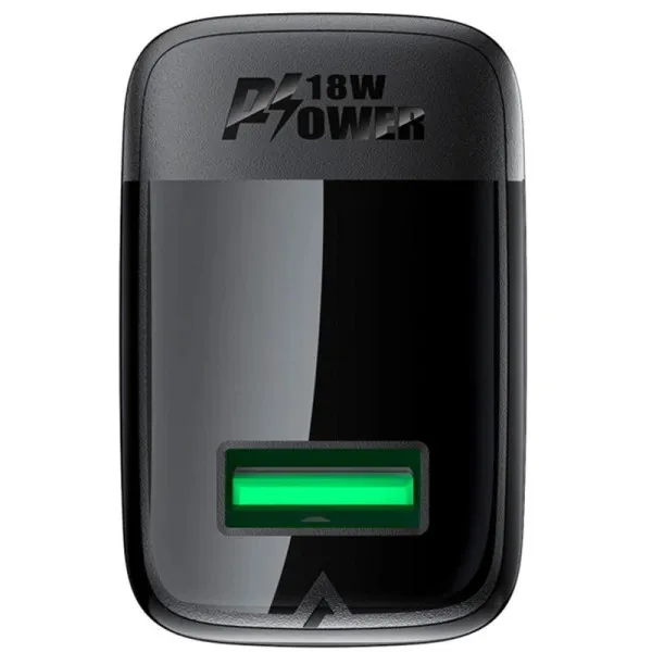 СЗУ Acefast A90 QC3.0 18W (1USB-A) — Черный — фото 3