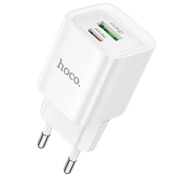 СЗУ Hoco C147A PD20W+QC3.0 (1USB-A/1C) — Белый — фото 1