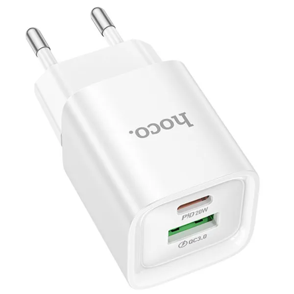 СЗУ Hoco C147A PD20W+QC3.0 (1USB-A/1C) — Белый — фото 2