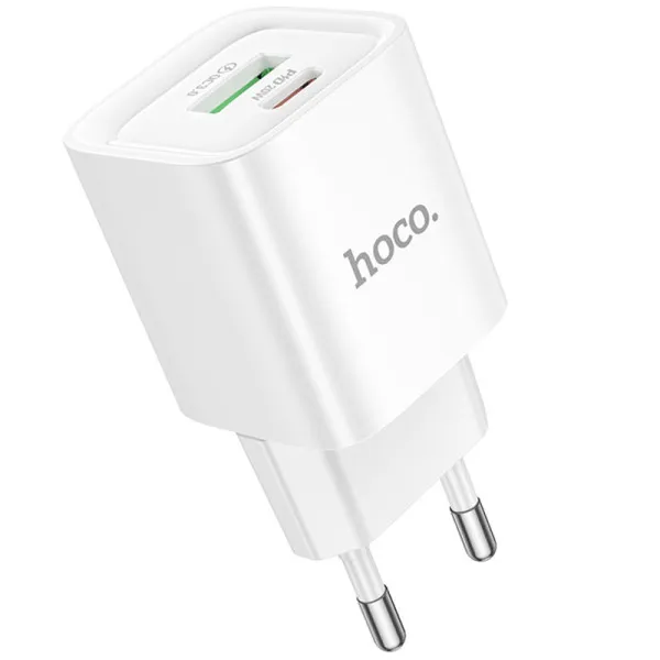 СЗУ Hoco C147A PD20W+QC3.0 (1USB-A/1C) — Белый — фото 4