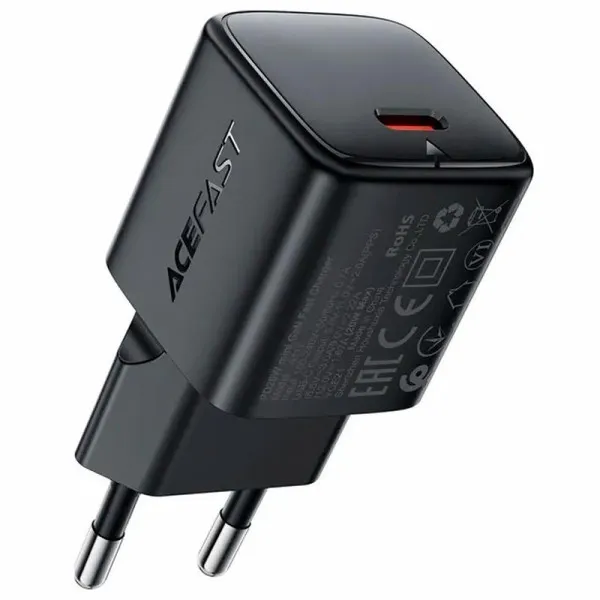 СЗУ Acefast A117 mini PD20W GaN (1USB-C) — Черный — фото 1