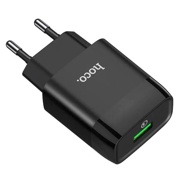 СЗУ Hoco C72Q Glorious QC3.0 18W (1USB-A) + кабель USB to MicroUSB — Черный — фото 4