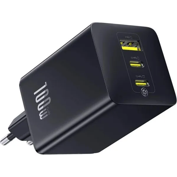 СЗУ Baseus EnerFill FE11 Fast Charger PD100W+QC3.0 (1USB-A/2C) (P101821) — Черный — фото 1 СЗУ Baseus EnerFill FE11 Fast Charger PD100W+QC3.0 (1USB-A/2C) (P101821) — Черный — фото 1