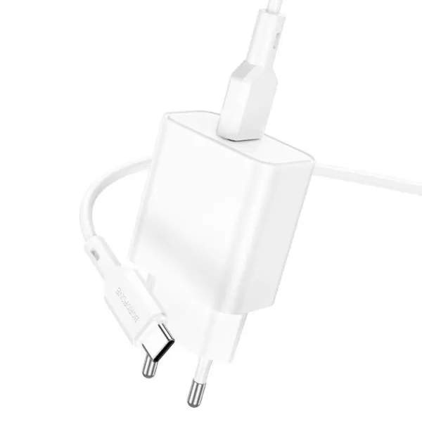 СЗУ Borofone BA72A Spring QC3.0 (1USB-A) + кабель USB to Type-C — Белый — фото 2